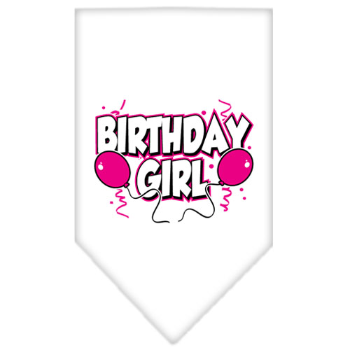 Birthday Girl Screen Print Bandana White Small